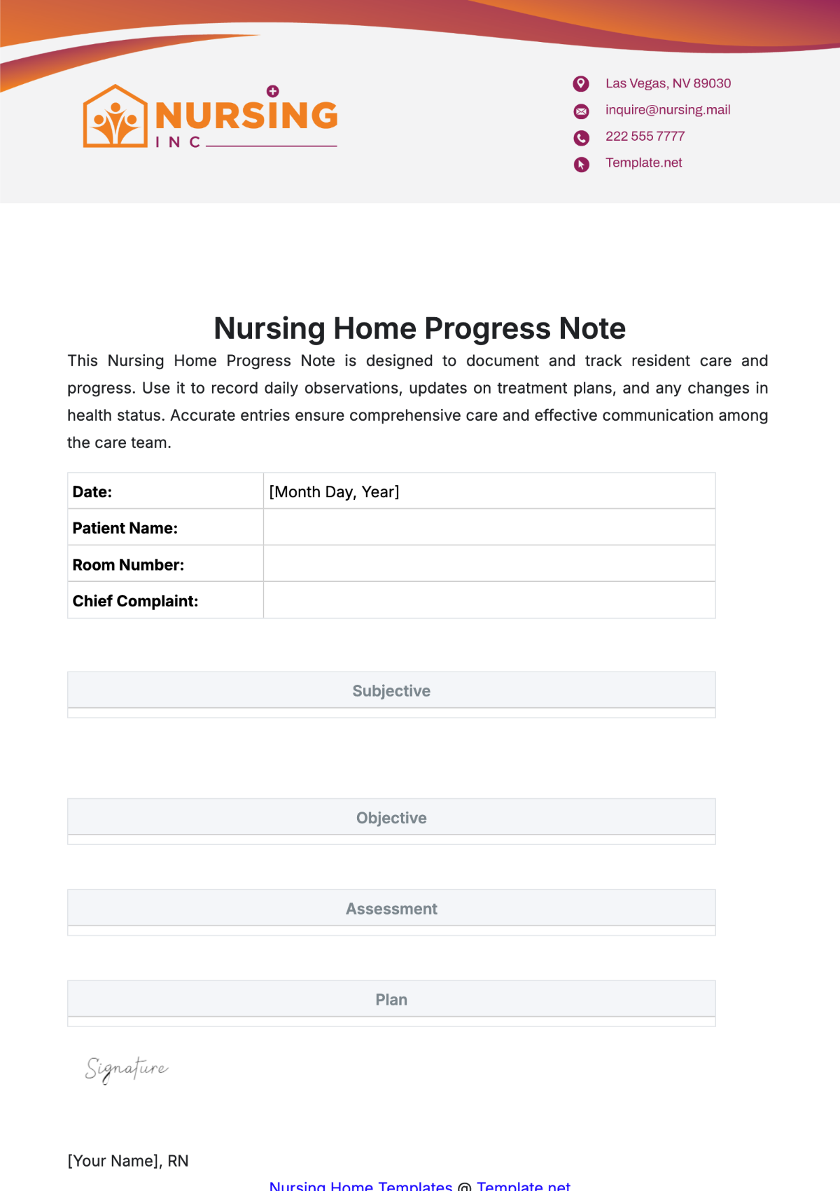 Free Progress Note Templates Editable And Printable