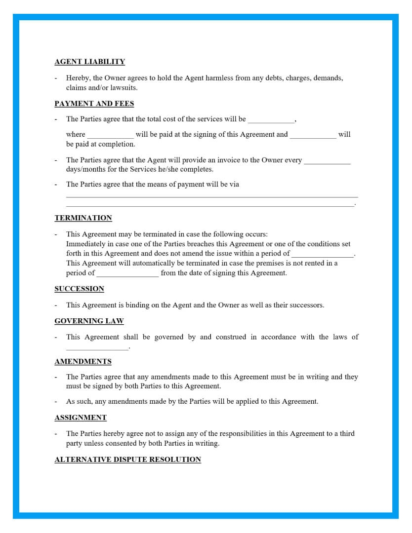 Free Property Management Agreement Form And Template Free Property Management Agreement Form And Template