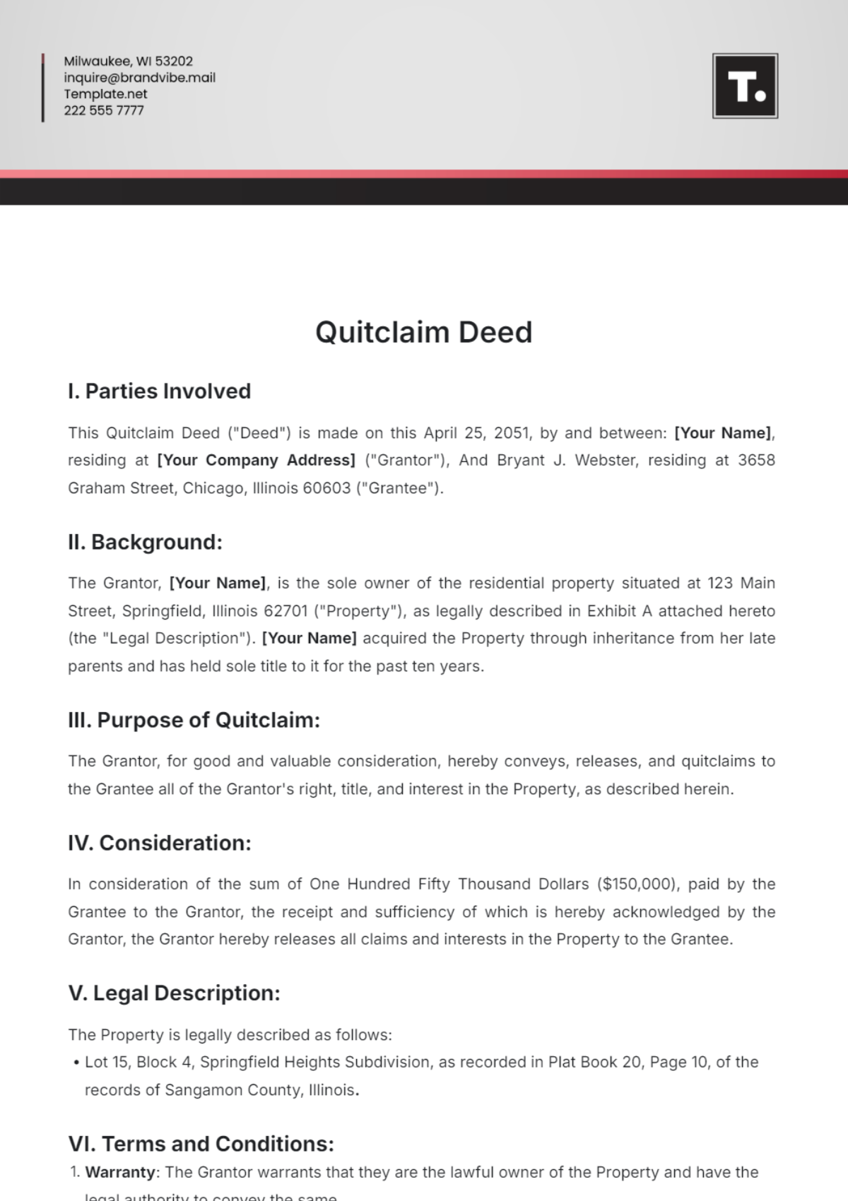 Free Quitclaim Deed Templates Editable And Printable