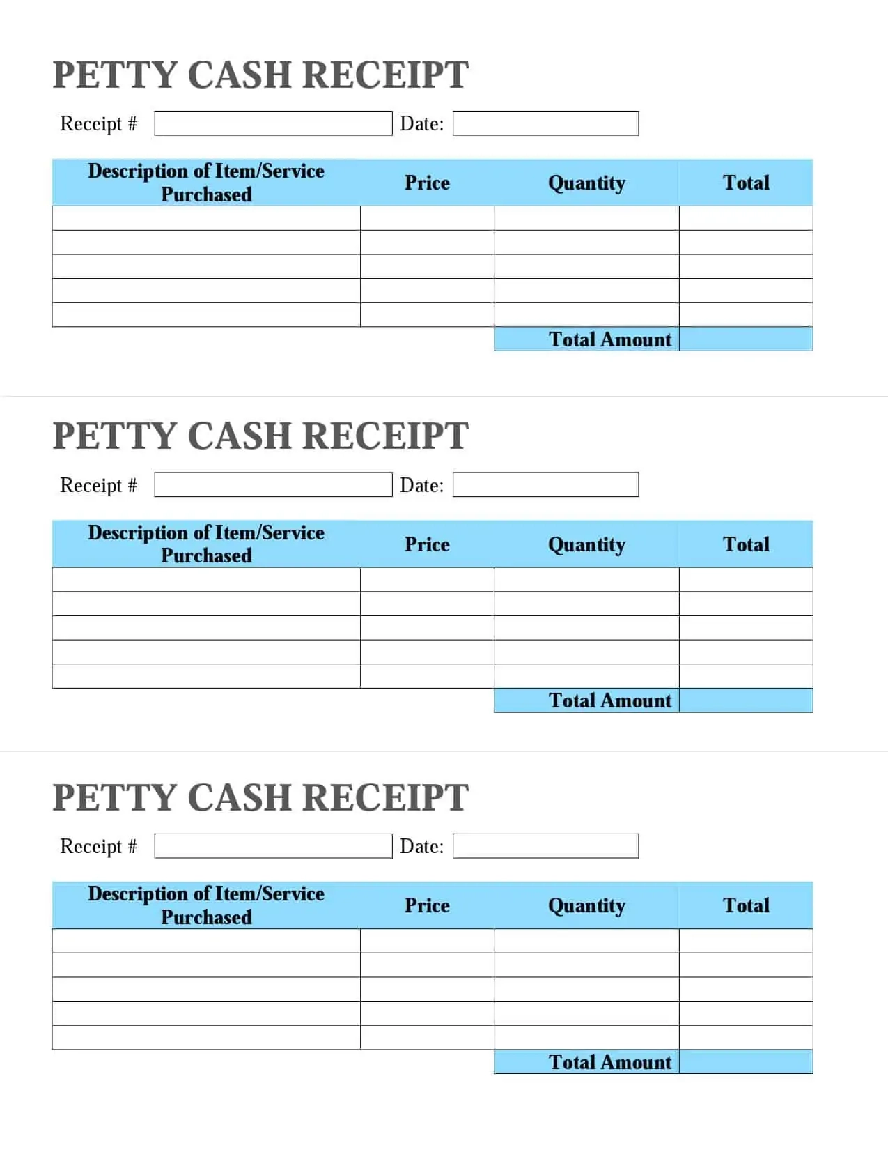 Free Printable Receipt Forms