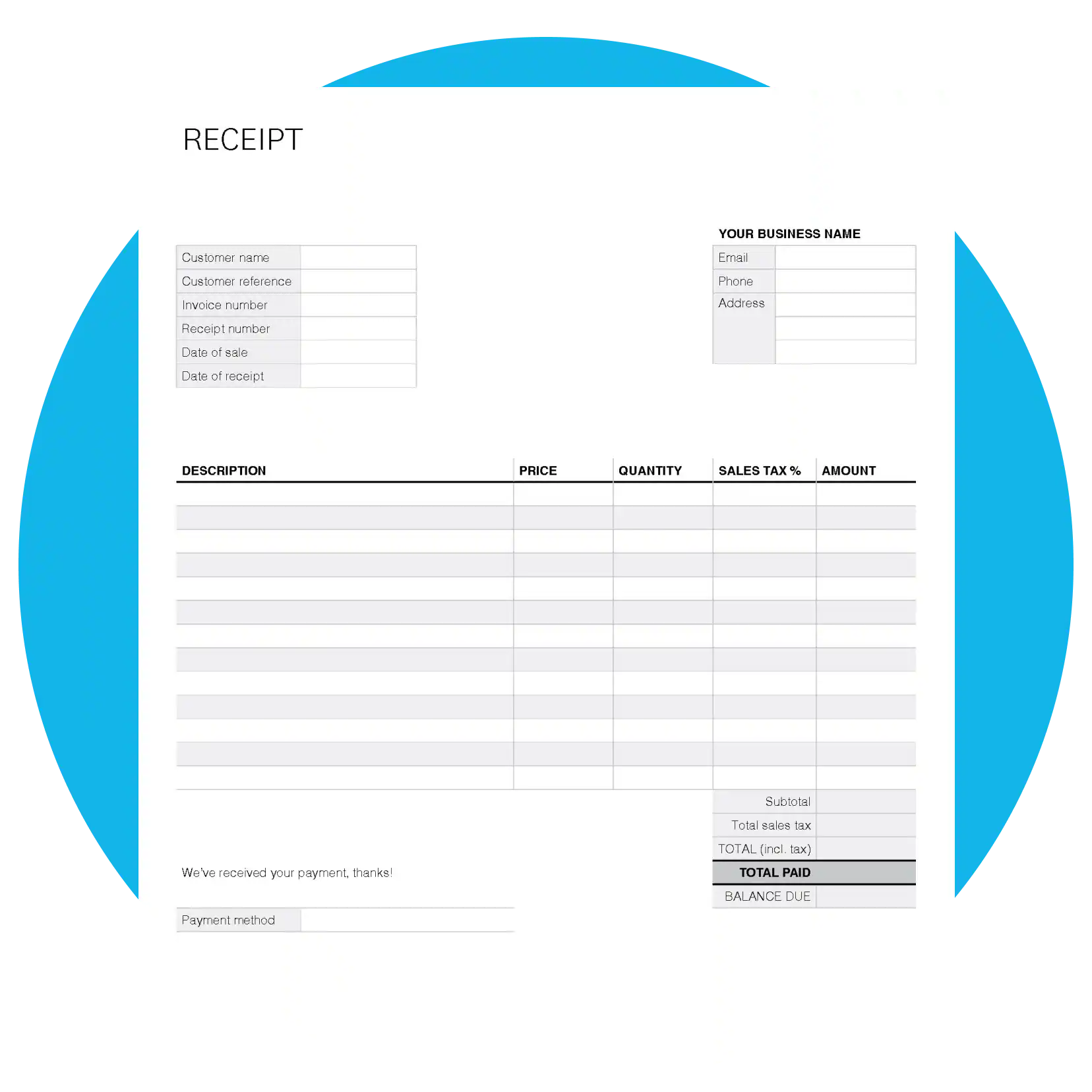 Free Receipt Template Xero IE
