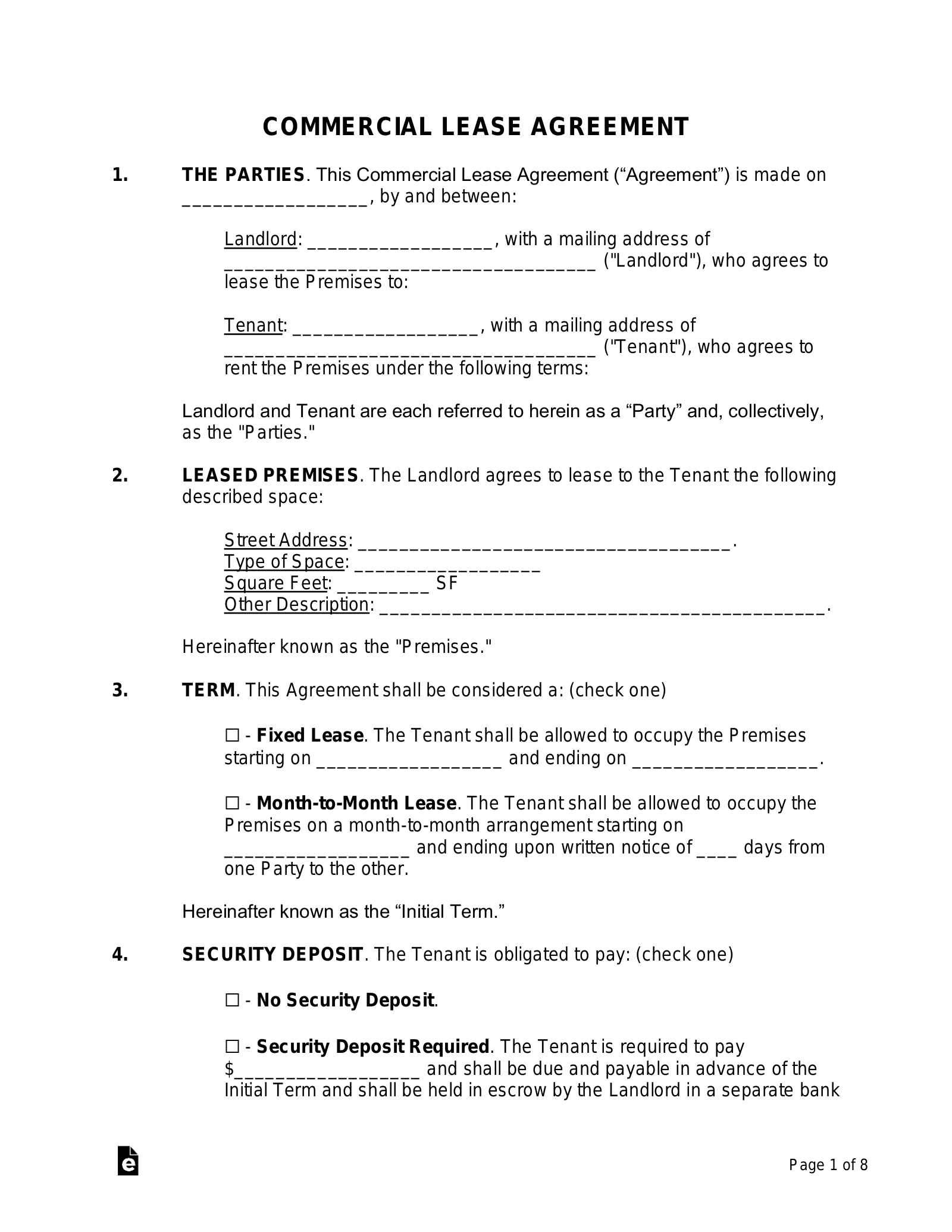 Free Rental Lease Agreement Templates 15 PDF Word EForms