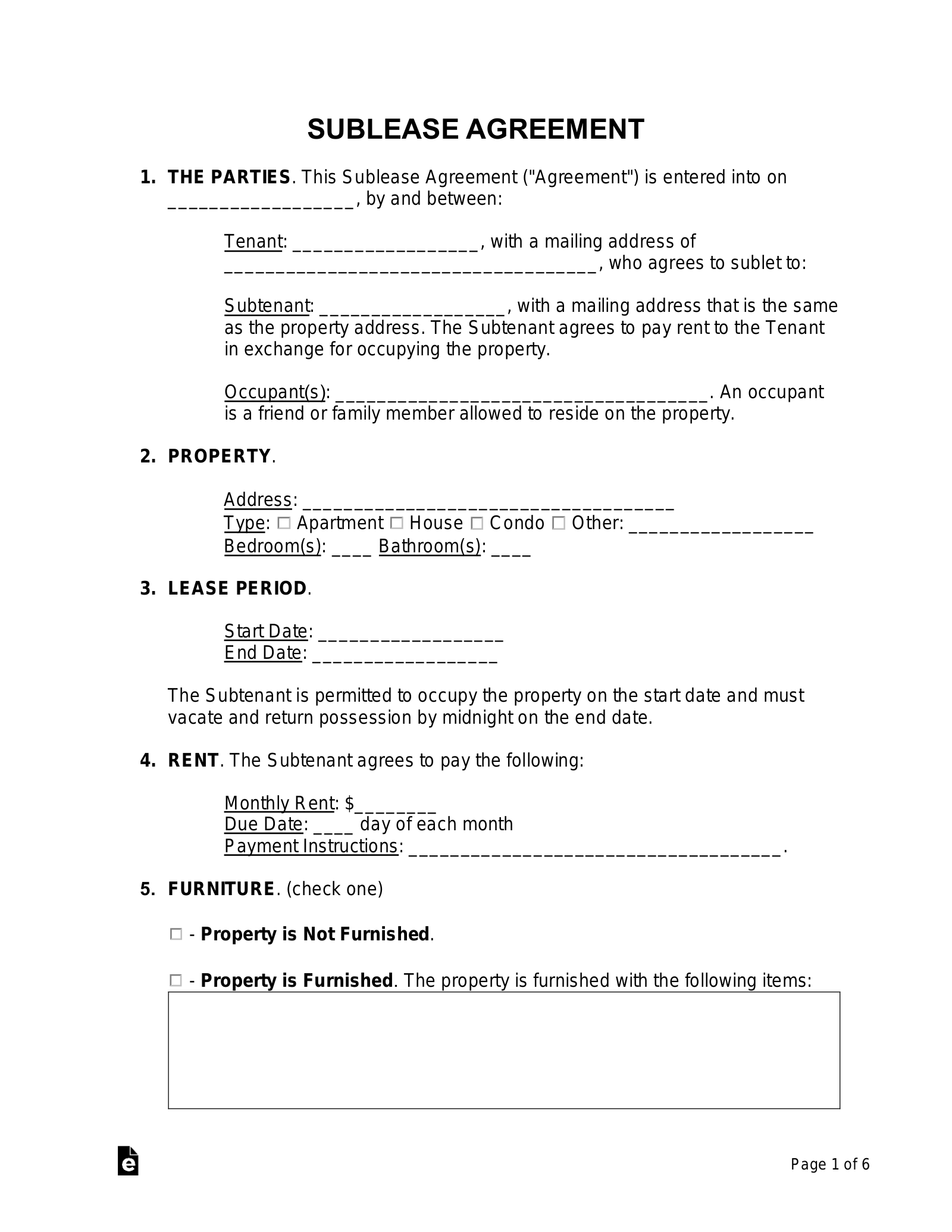 Free Printable Lease Agreement Form