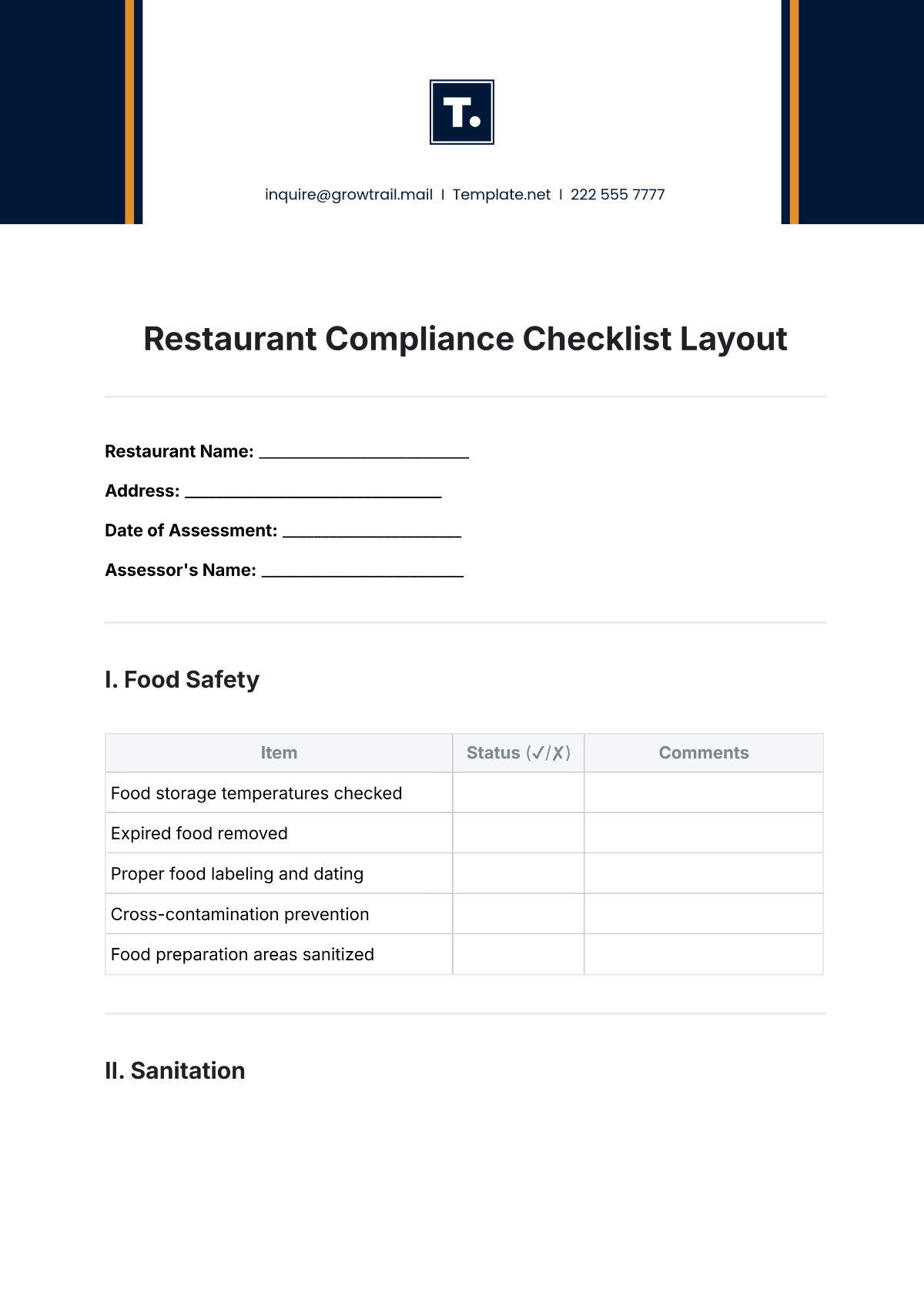 Free Restaurant Safety Inspection Checklist Template To Edit Online Free Restaurant Safety Inspection Checklist Template To Edit Online