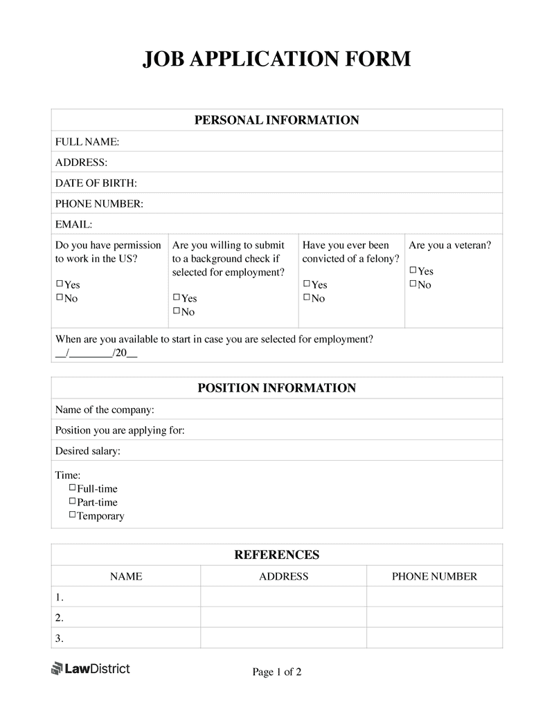 Free Simple Printable Job Application Form Download Free Simple Printable Job Application Form Png Images Free Worksheets On Clipart Library