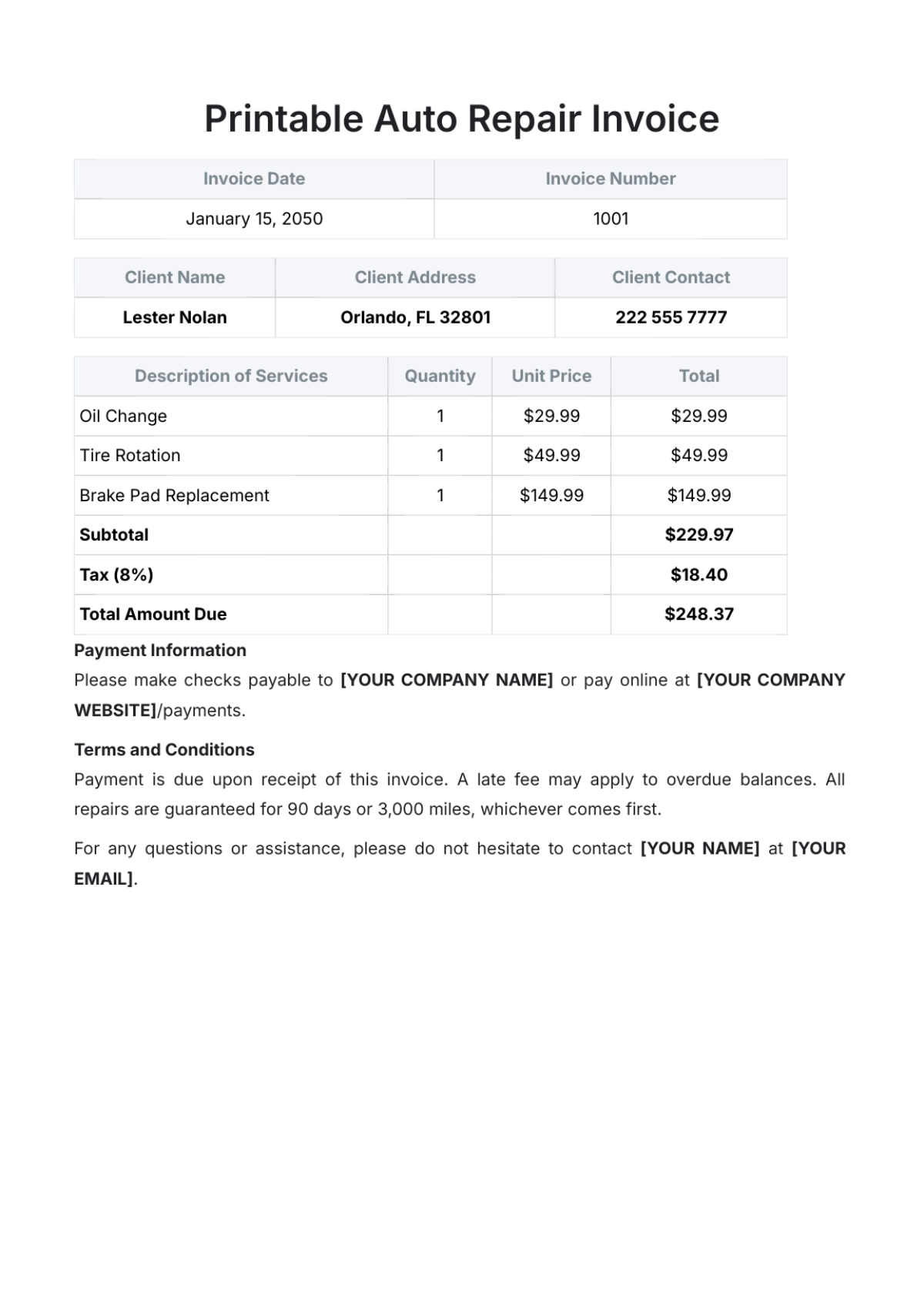 Free Small Engine Repair Invoice Template To Edit Online Free Small Engine Repair Invoice Template To Edit Online