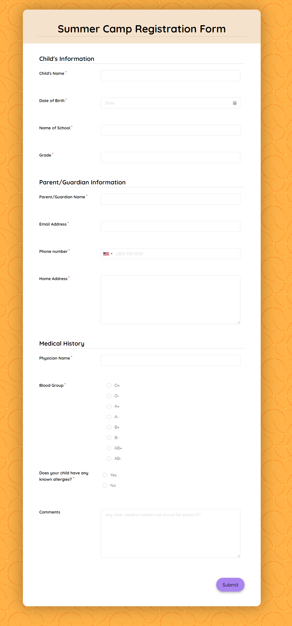 Free Summer Camp Registration Form Template Formplus Free Summer Camp Registration Form Template Formplus