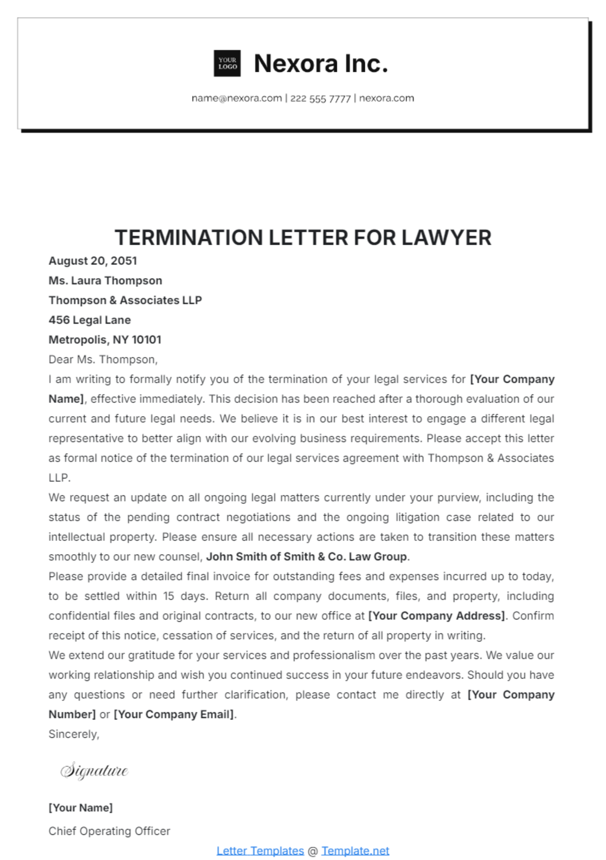 Firing Attorney Form Letter Printable Free Firing Attorney Form Letter Printable Free