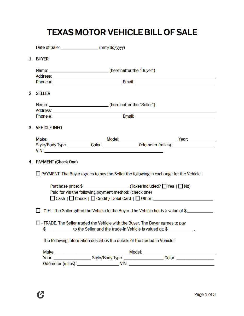 Free Printable Texas Mortgage Form