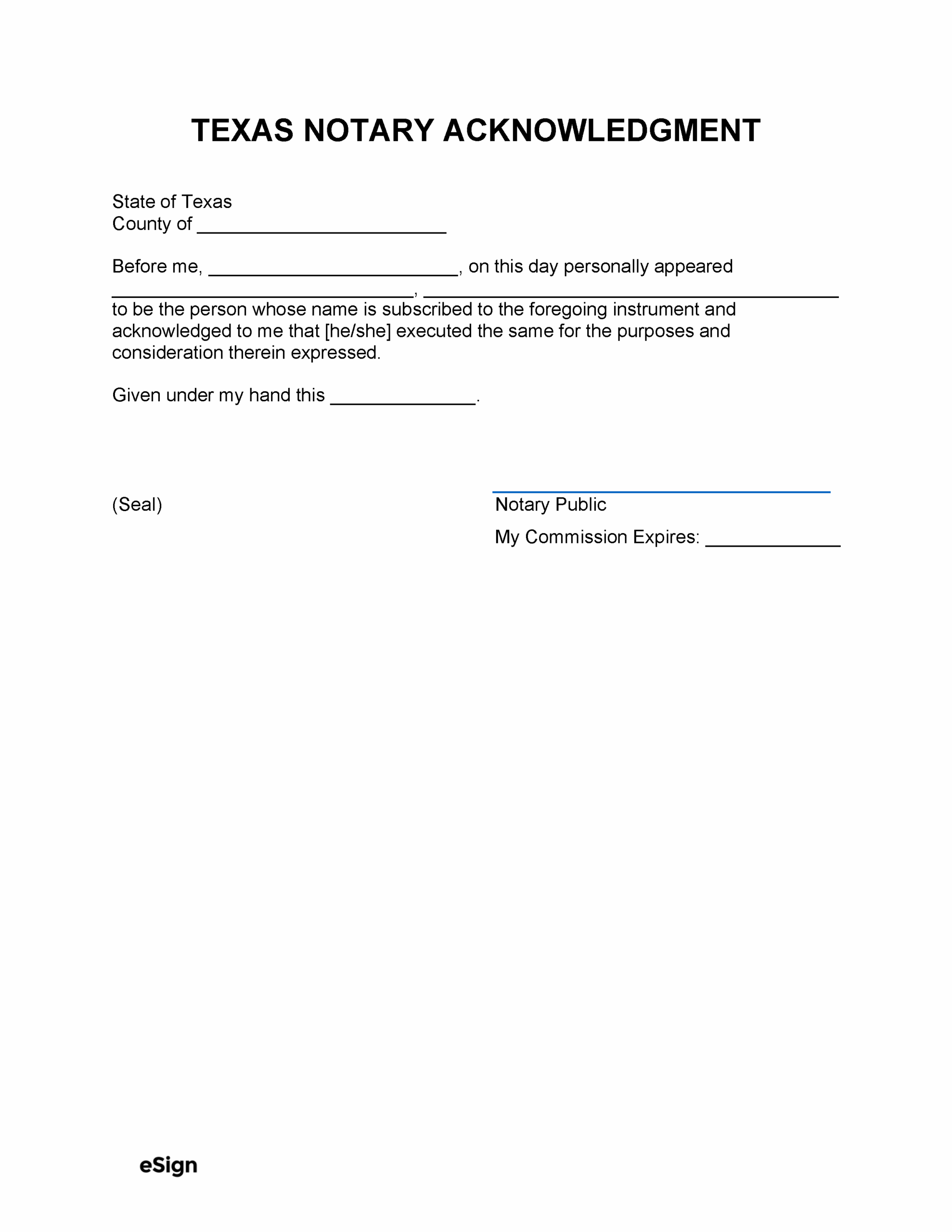 Free Printable Notary Forms