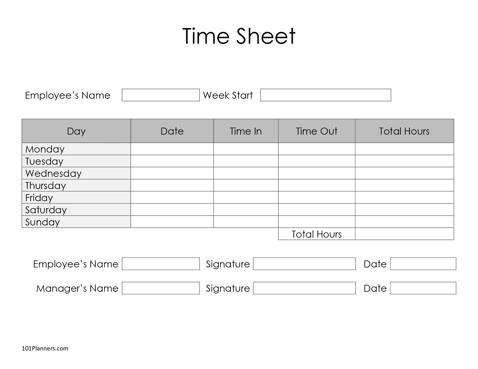 FREE Timesheet Template Printables Instant Download FREE Timesheet Template Printables Instant Download