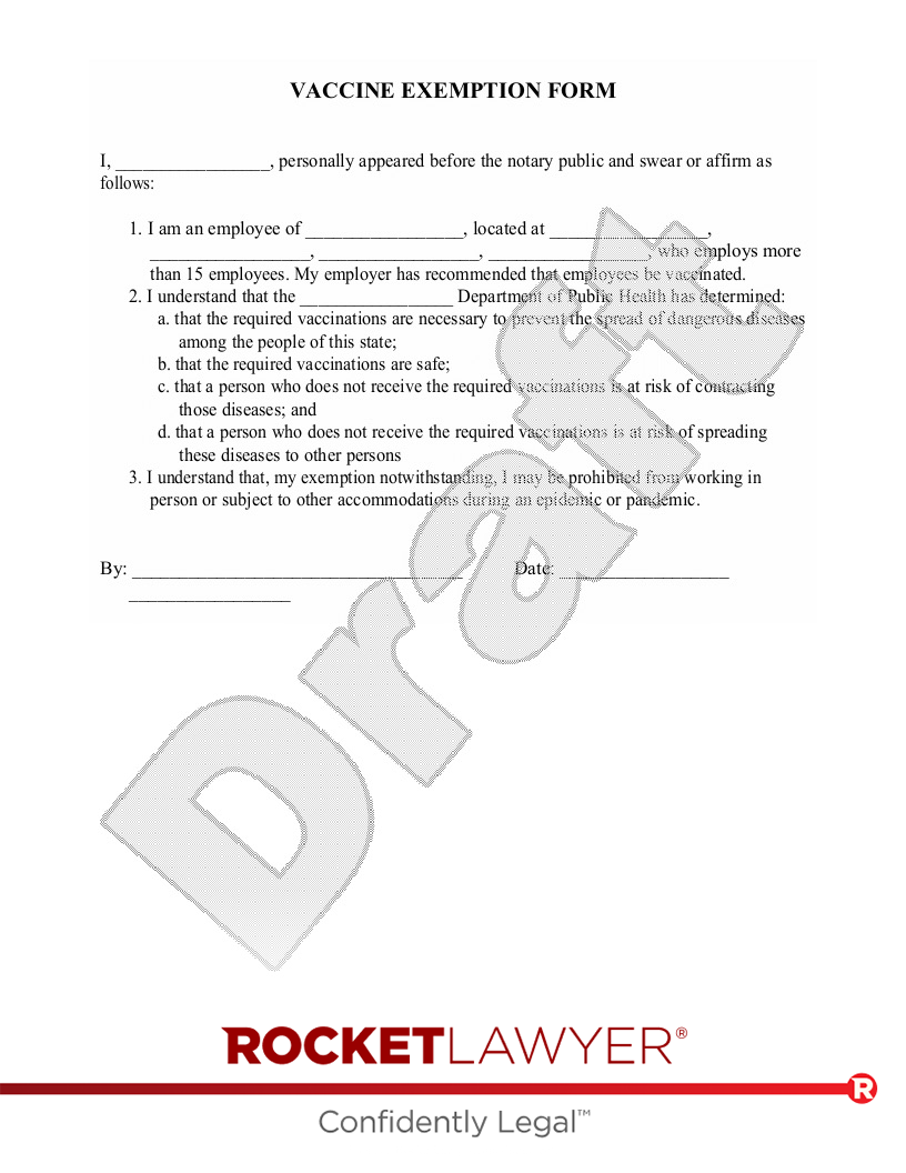 Free Vaccine Exemption Form Free To Print Save Download