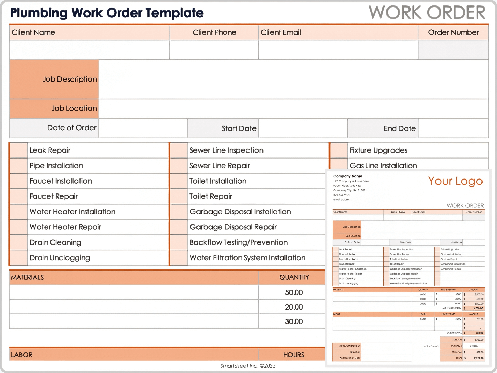 Printable Work Order Forms Free Printable Work Order Forms Free