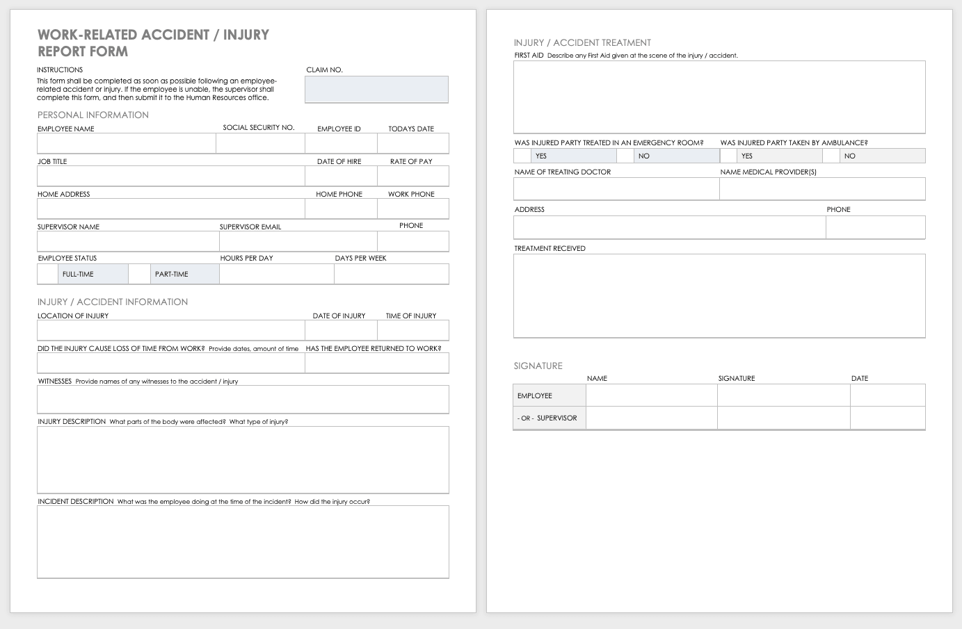 Free Workplace Accident Report Templates Smartsheet Free Workplace Accident Report Templates Smartsheet