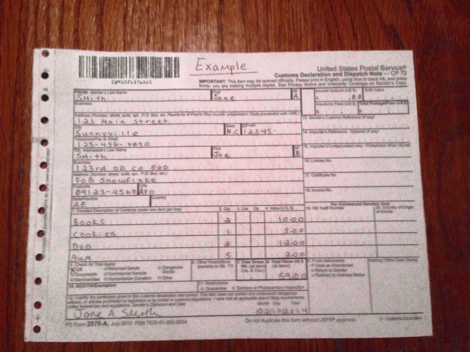 From Cadet Life To Army Wife How To Fill Out UPS USPS Customs Forms For Deployment Care Packages