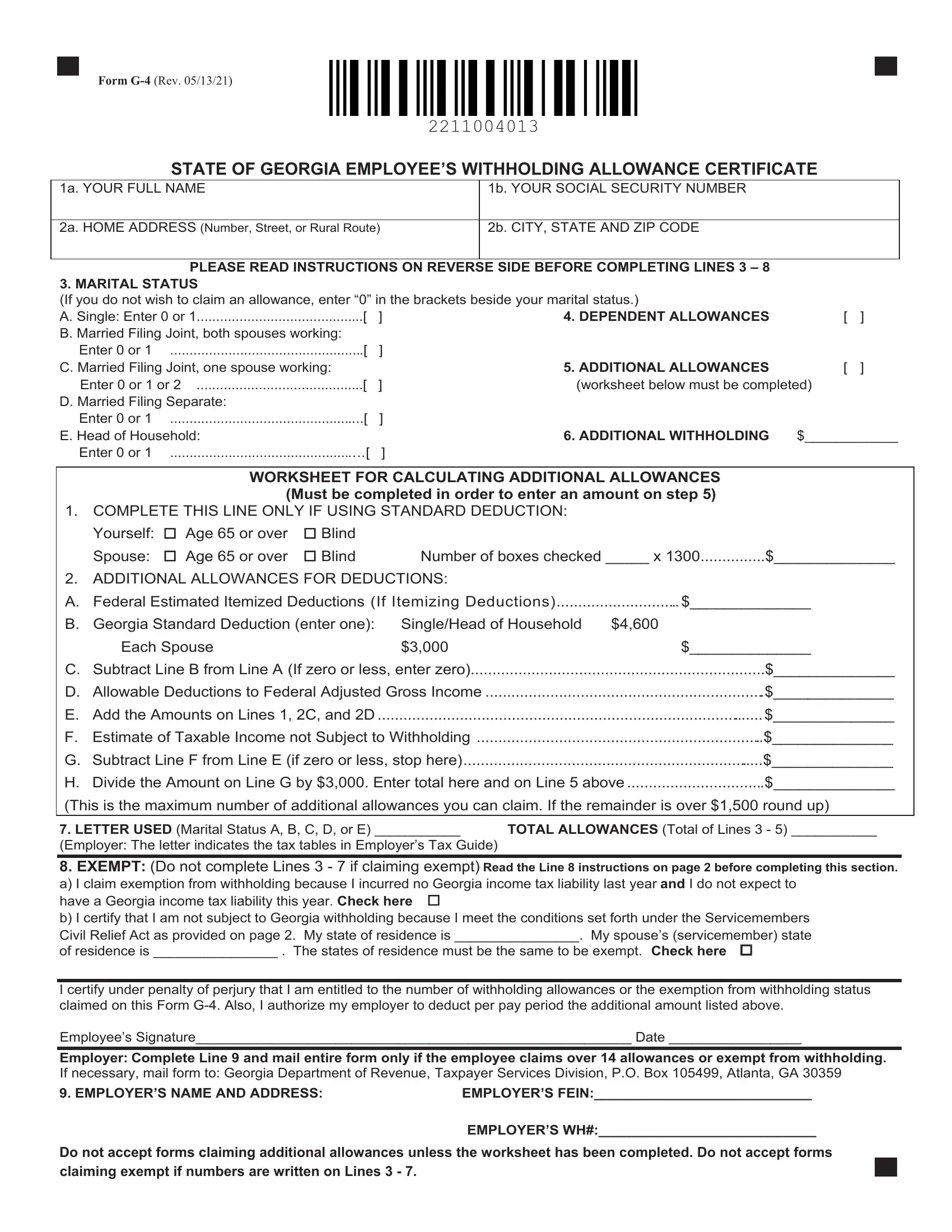 G 4 Form Fill Out Printable PDF Forms Online G 4 Form Fill Out Printable PDF Forms Online