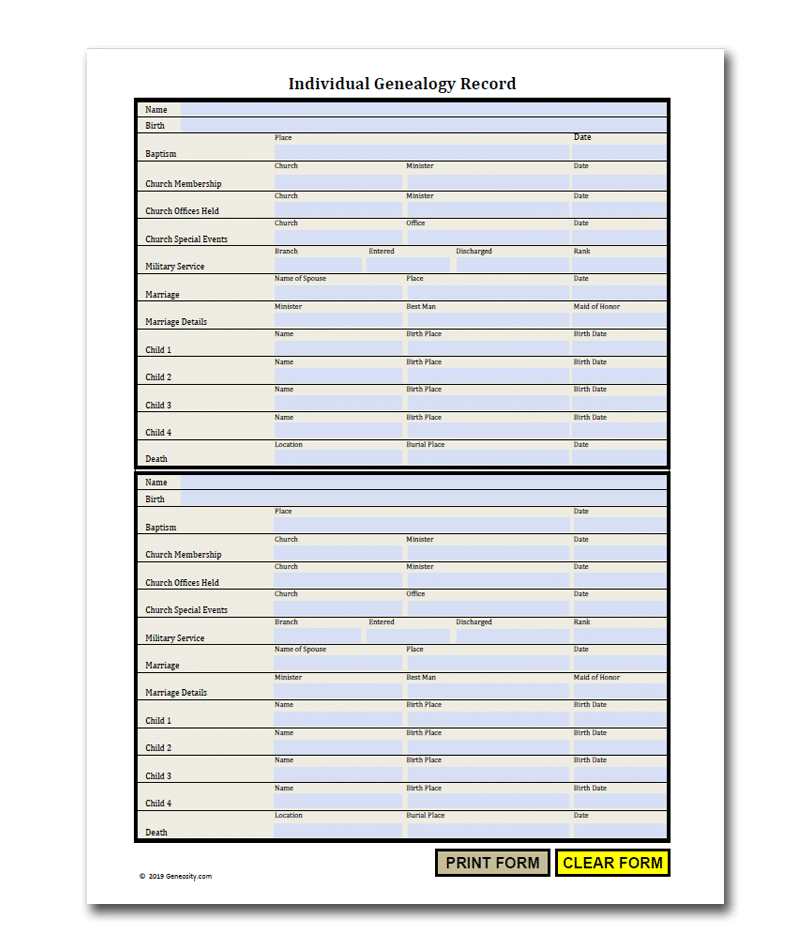 Genealogy Forms Bundle Genealogy Forms Bundle