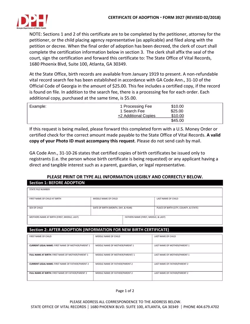 Georgia Adult Adoption Petition PDF Form FormsPal