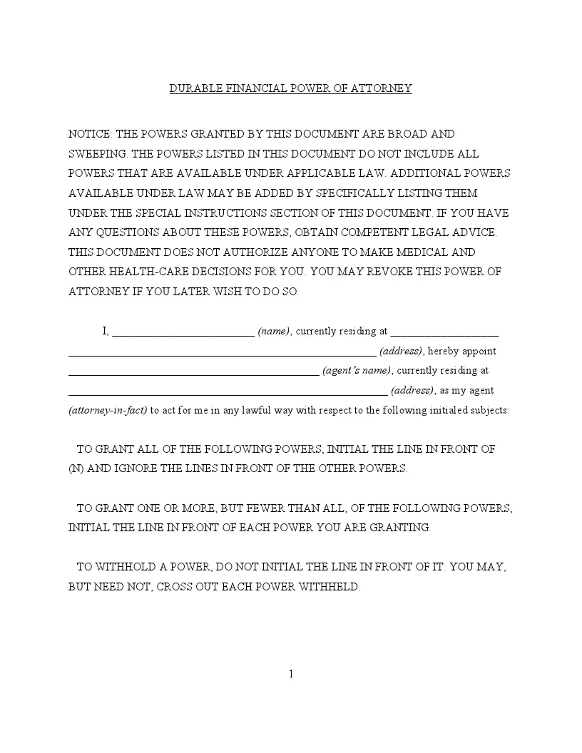 Get Free Power Of Attorney Forms Fillable POA Templates