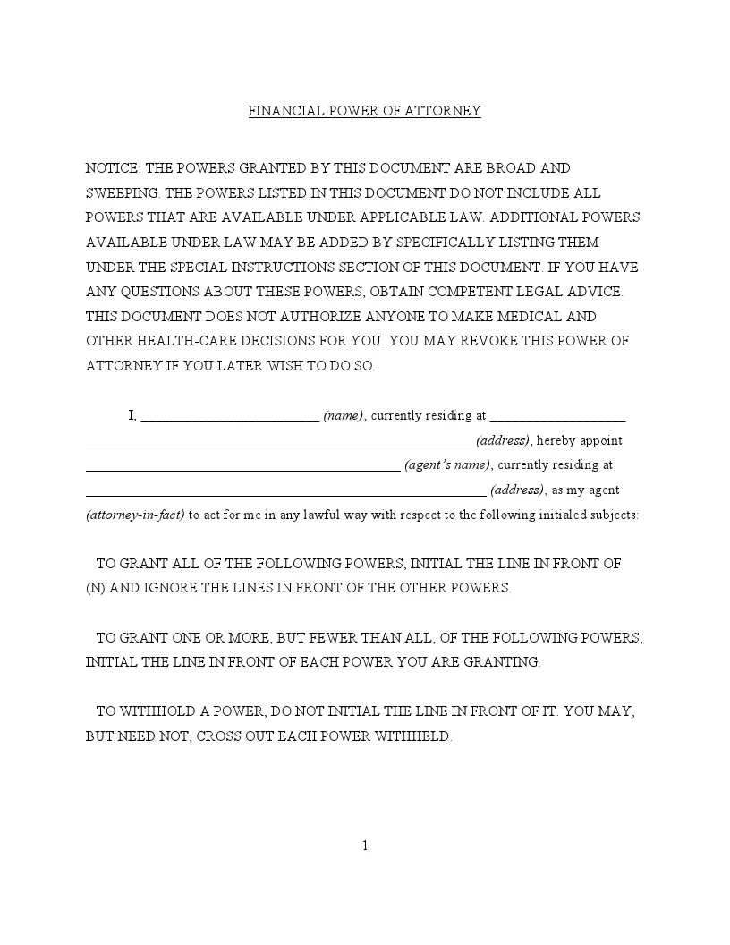 Get Free Power Of Attorney Forms Fillable POA Templates