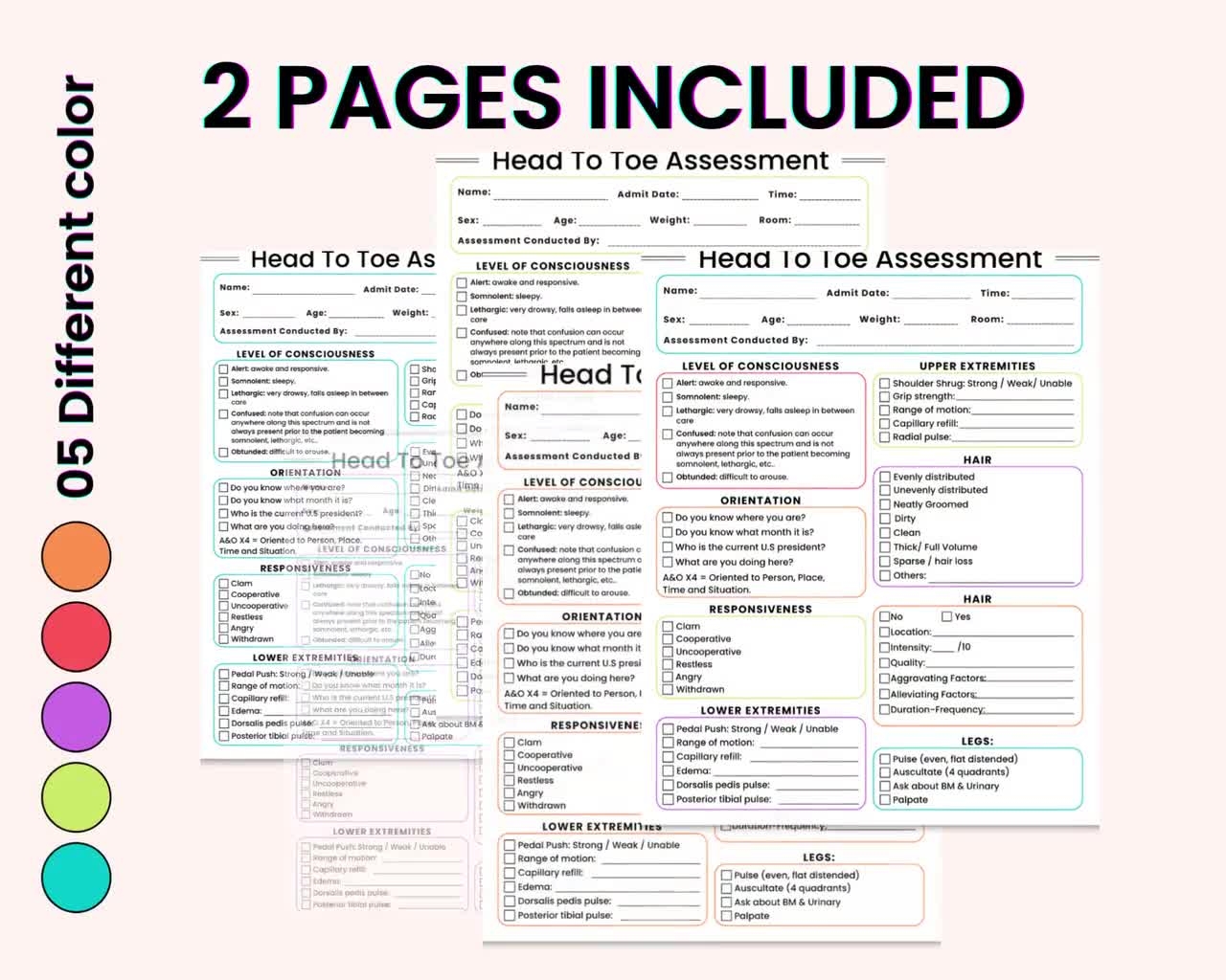 Head To Toe Assessment Printable Form