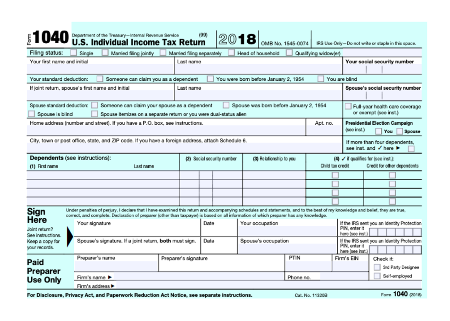 Here Is Your New Post Card Size Tax Return Focus Financial Advisors