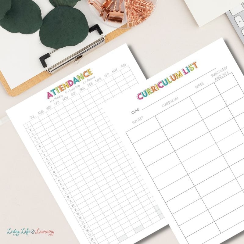 Homeschool Record Keeping Printables