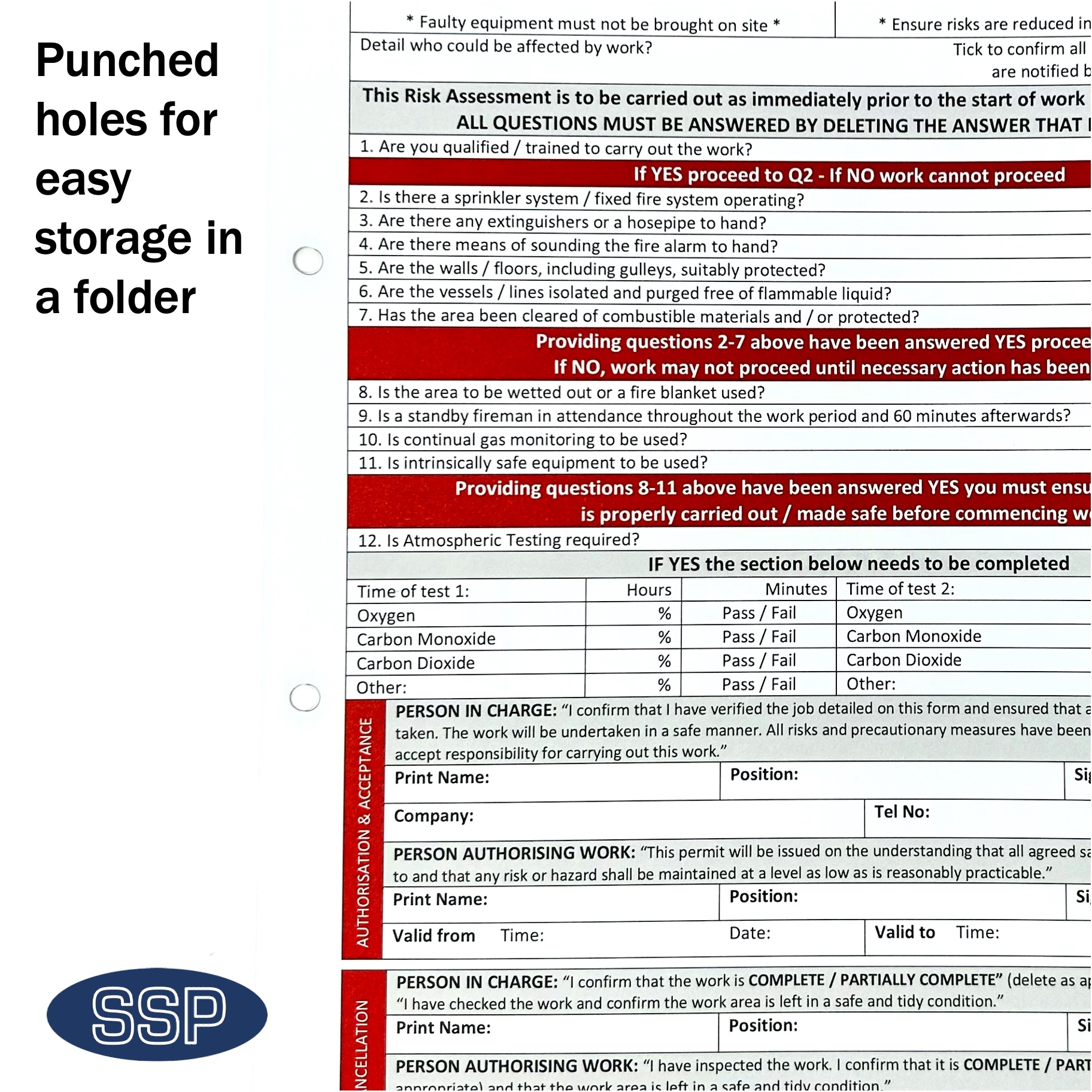 Free Printable Hot Work Permit Form