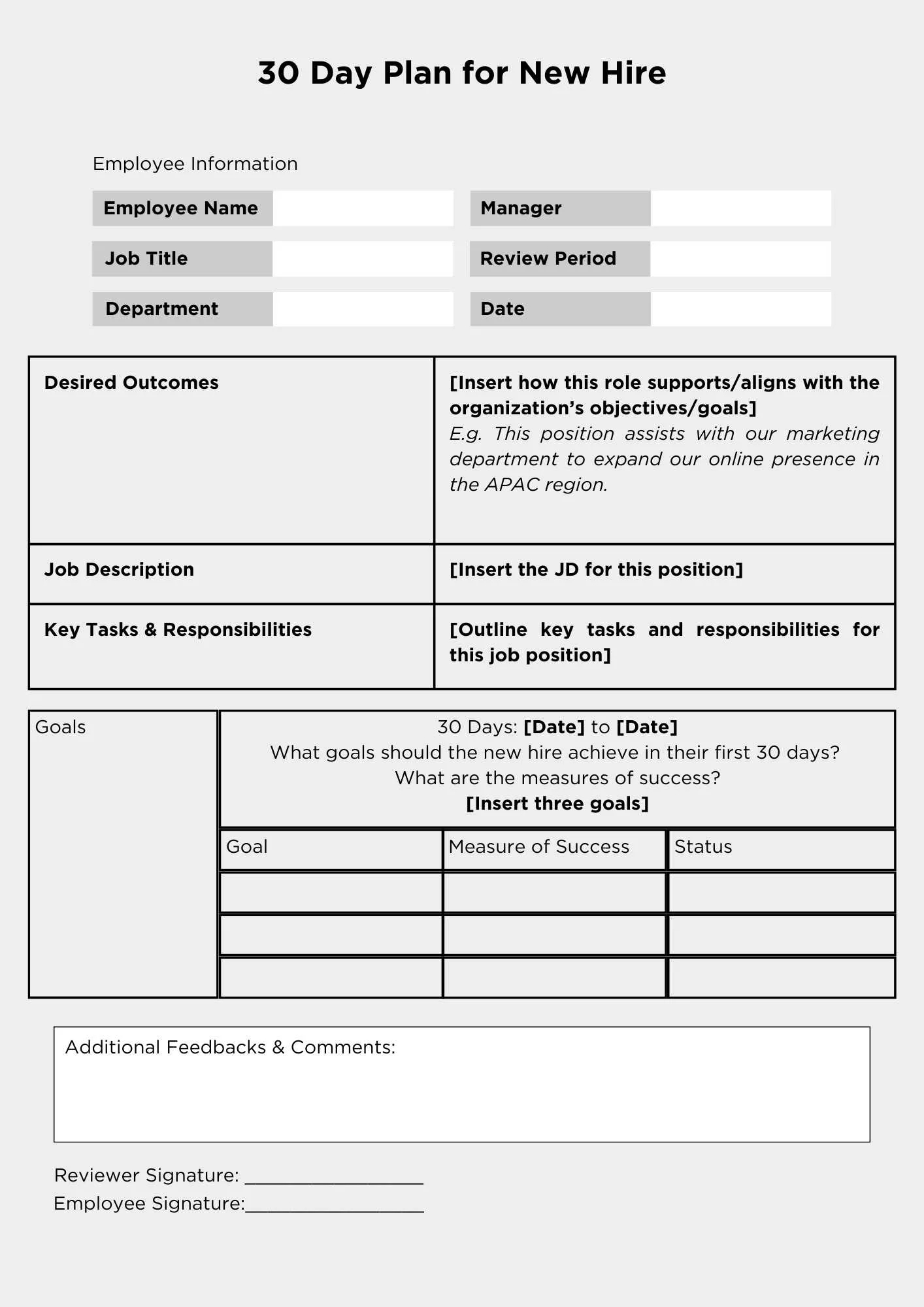 Free Printable Evaluation Forms For Employees