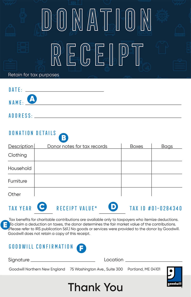 Printable Salvation Army Donation Form