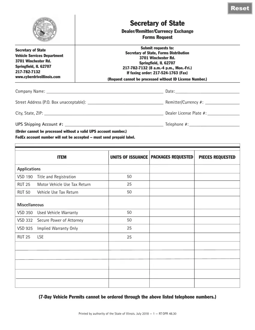 Illinois VSD 190 Form Fill Out Printable PDF Forms Online Illinois VSD 190 Form Fill Out Printable PDF Forms Online