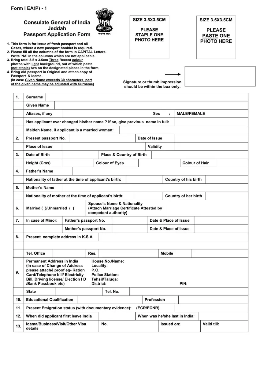 Indian Passport Renewal Form Fill Out Printable PDF Forms Online