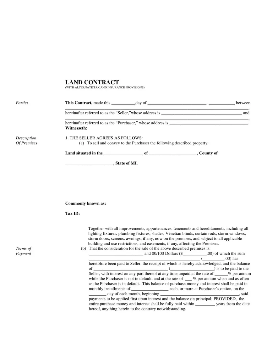 Indiana Land Contract Example Fill Out Printable PDF Forms Online Indiana Land Contract Example Fill Out Printable PDF Forms Online