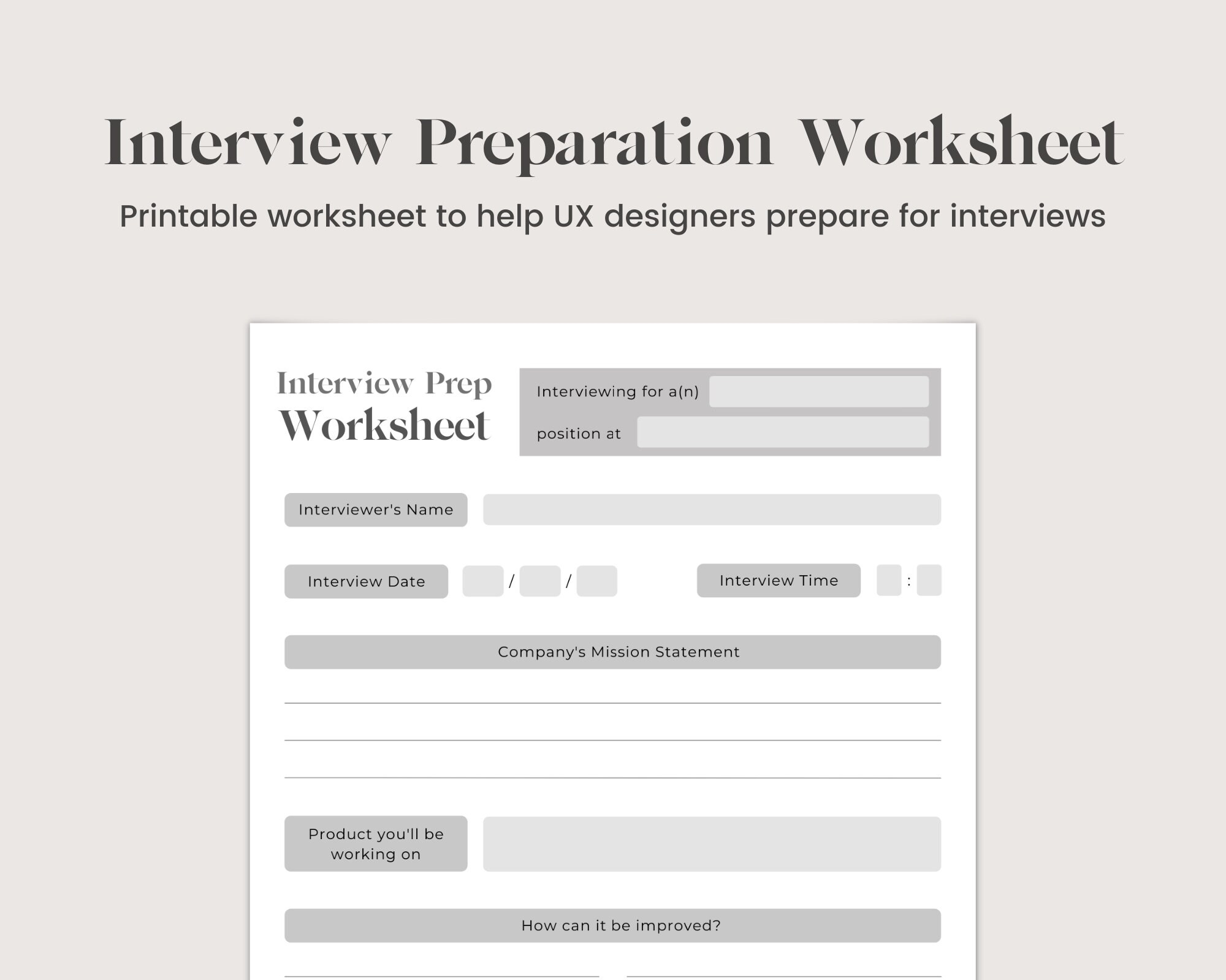 Interview Planner For UX Designers Printable PDF Prepare For Your UX Designer Interview Etsy Interview Planner For UX Designers Printable PDF Prepare For Your UX Designer Interview Etsy