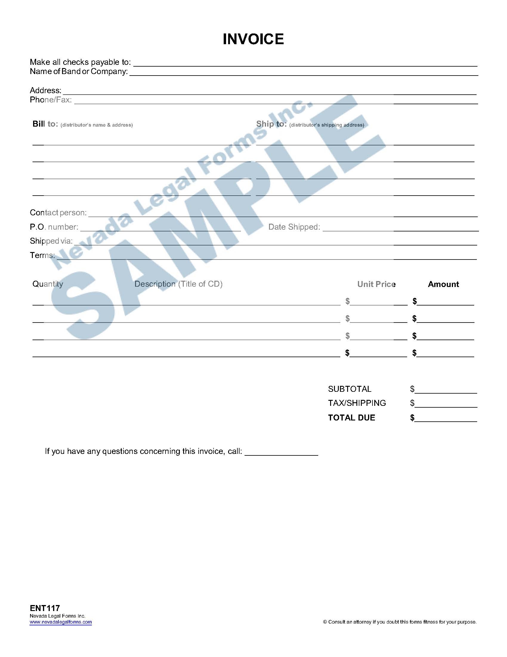 INVOICE Nevada Legal Forms U0026 Services INVOICE Nevada Legal Forms U0026 Services