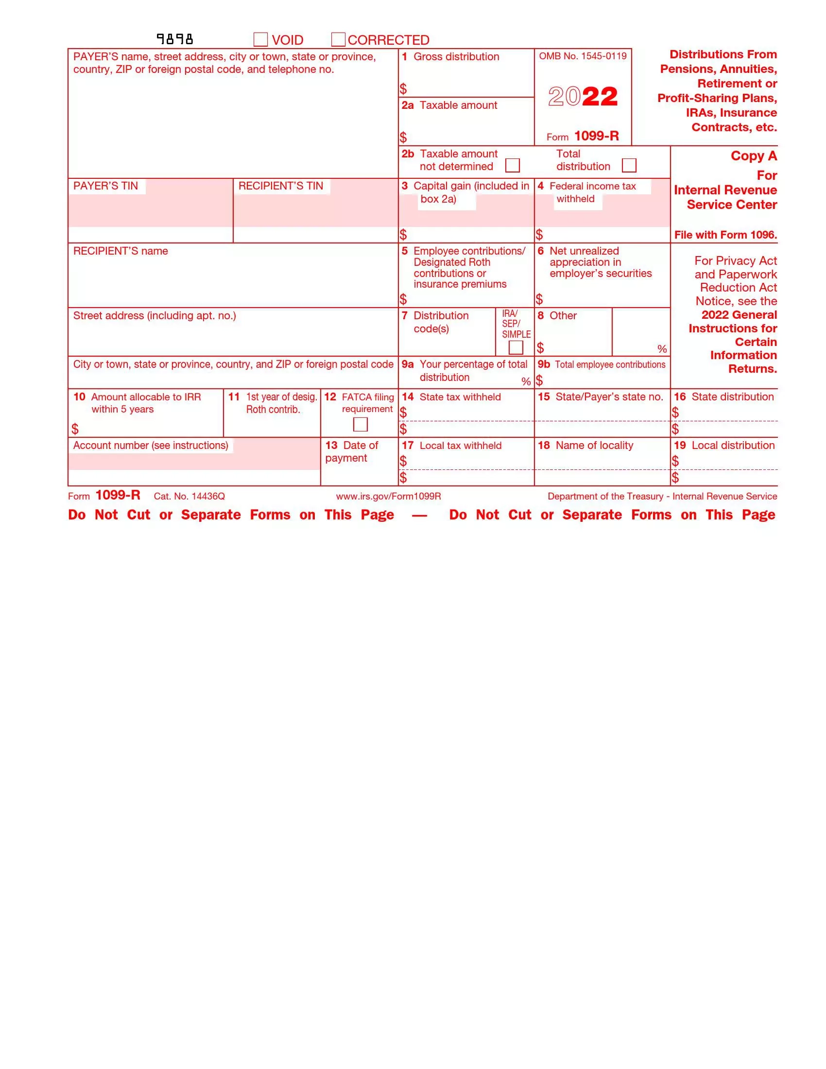 IRS Form 1099 R Fill Out Printable PDF Forms Online IRS Form 1099 R Fill Out Printable PDF Forms Online