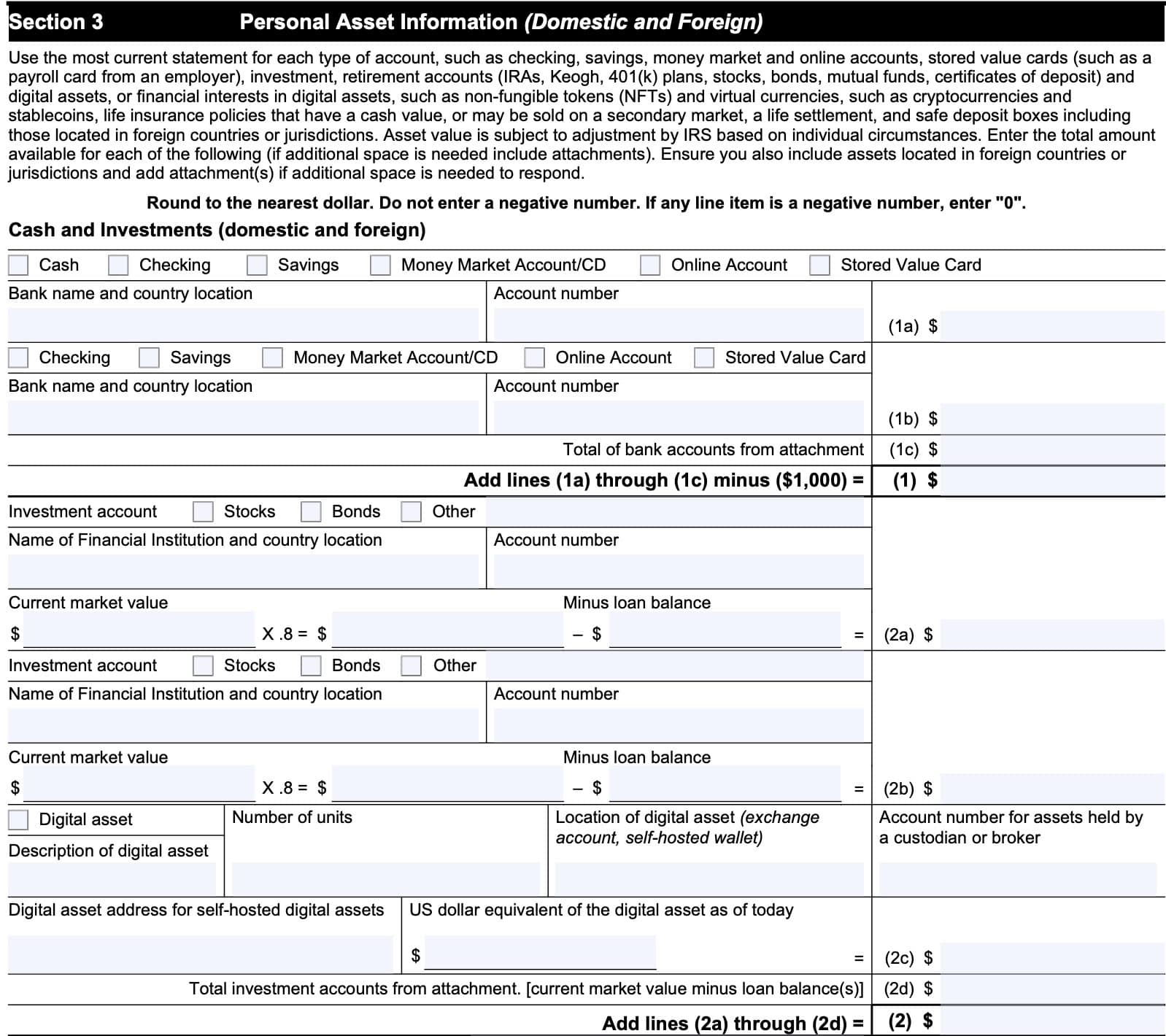 IRS Form 433 A Instructions Collection Information Statement