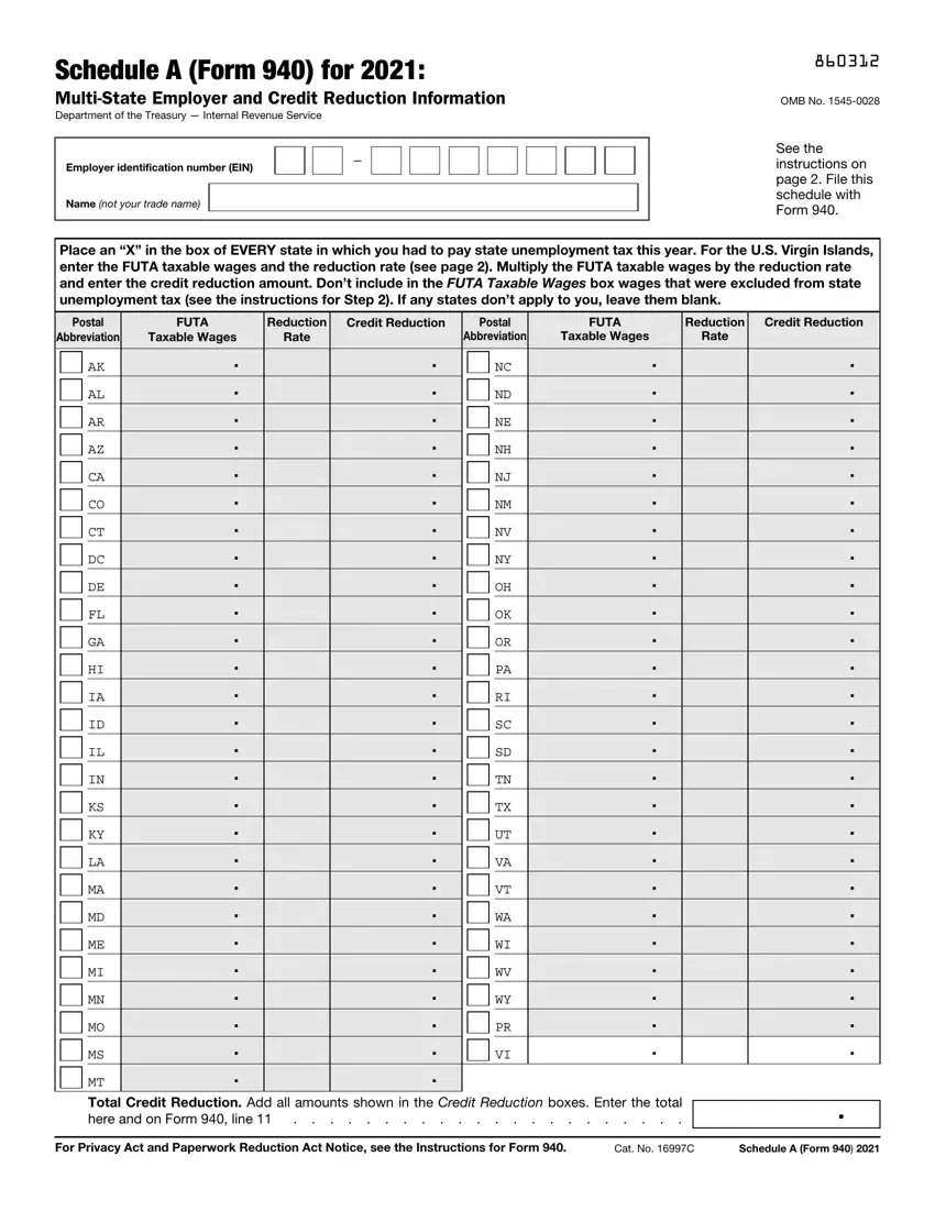 Irs Form 940 Schedule A Fill Out Printable PDF Forms Online