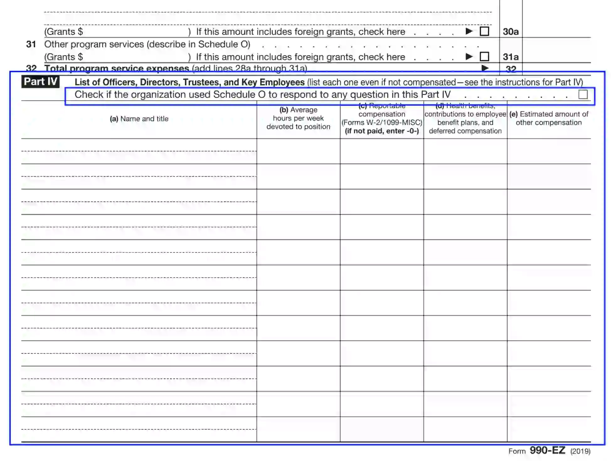 IRS Form 990 EZ Fill Out Printable PDF Forms Online