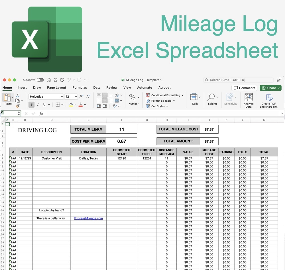 IRS Printable Mileage Log Templates Free Excel PDF Google Sheets ExpressMileage IRS Printable Mileage Log Templates Free Excel PDF Google Sheets ExpressMileage