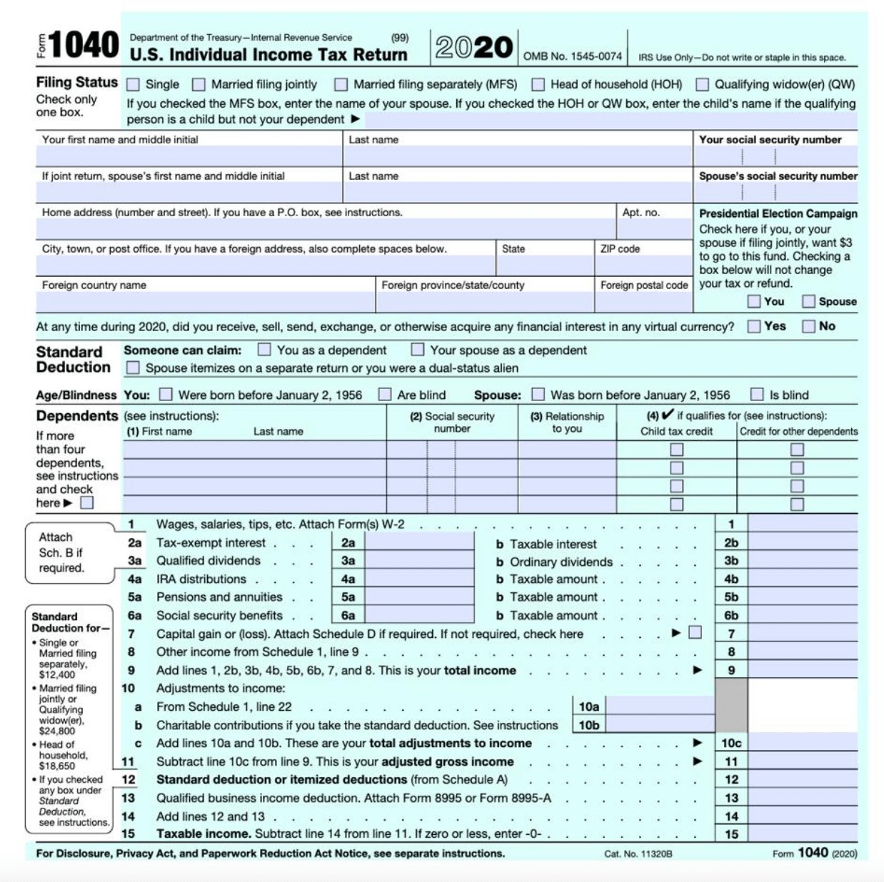 IRS Releases Form 1040 For 2020 Tax Year Taxgirl IRS Releases Form 1040 For 2020 Tax Year Taxgirl