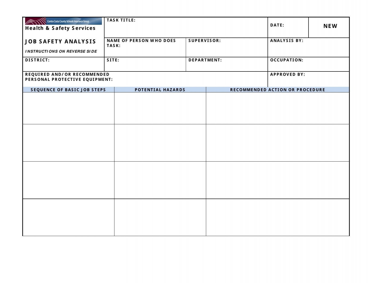 Printable Jsa Form