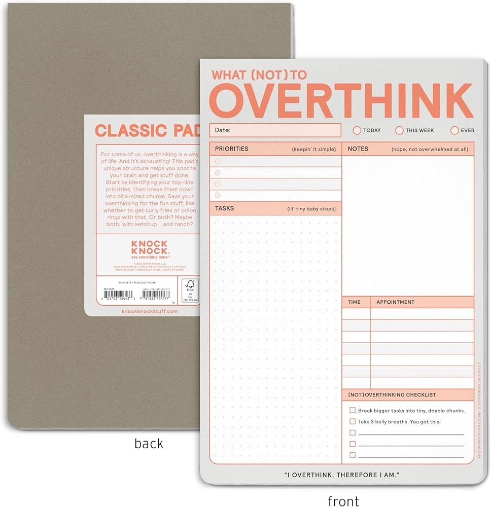 Knock Knock What Not To Overthink Pad Knock Knock Pads Knock Knock 9781683494577 Amazon Books Knock Knock What Not To Overthink Pad Knock Knock Pads Knock Knock 9781683494577 Amazon Books