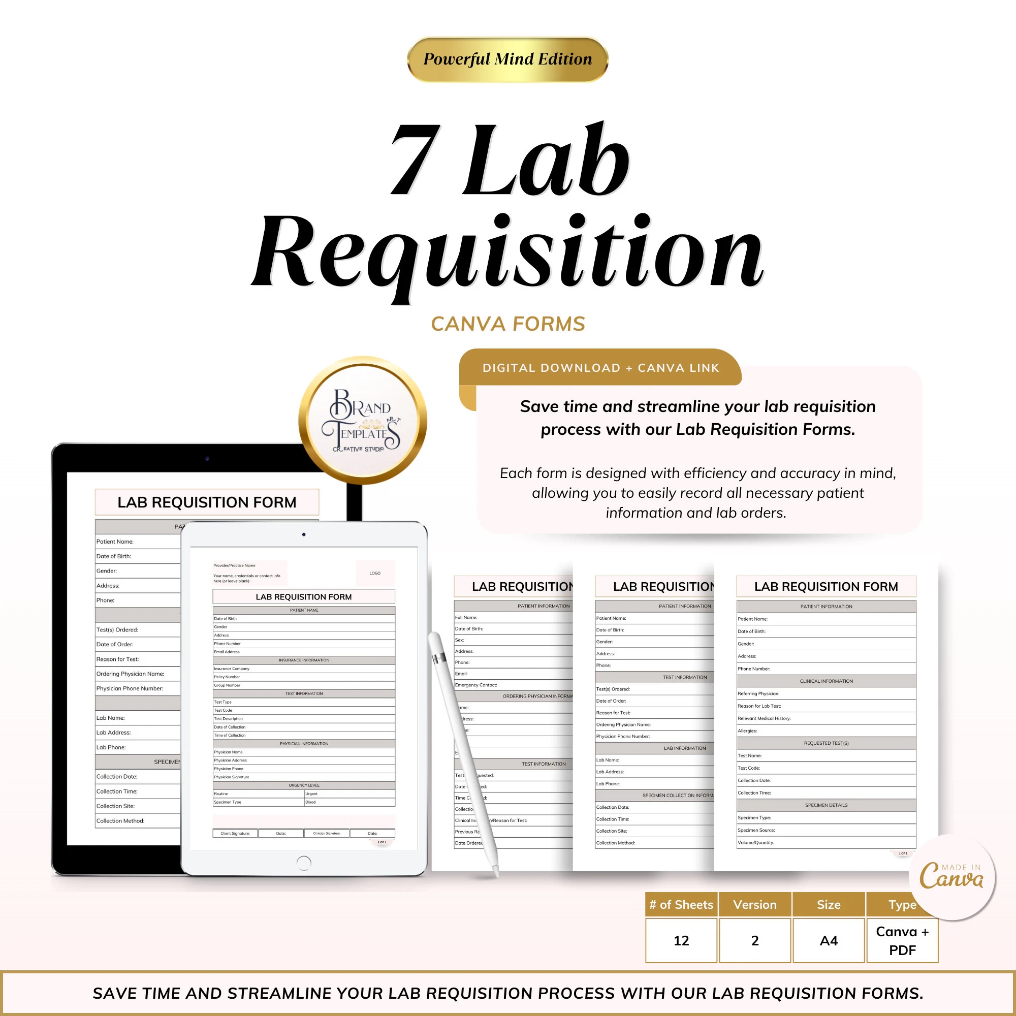 Lab Requisition Forms 7 Editable Canva Templates And Printable PDF For Healthcare Professionals Etsy