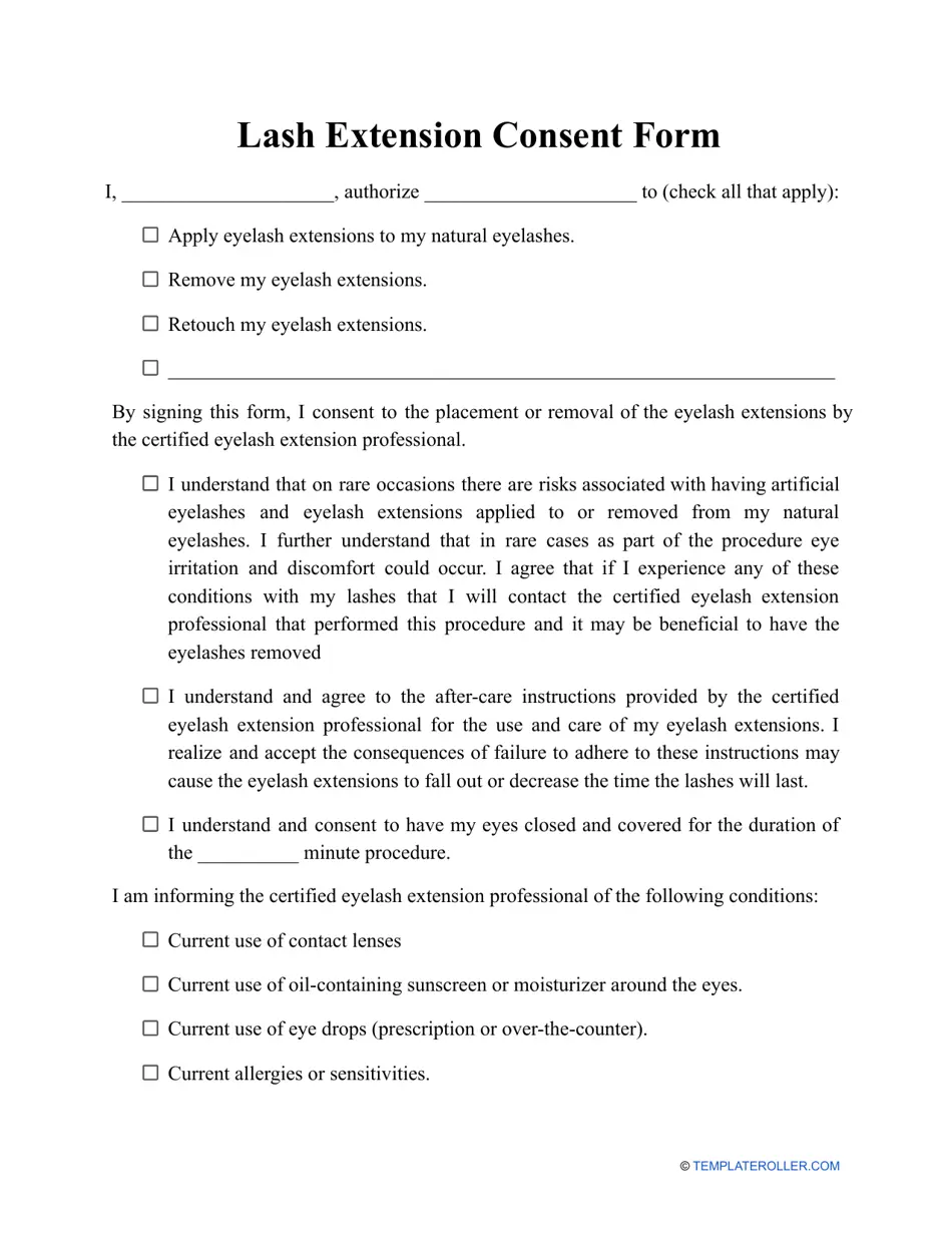 Lash Extension Consent Form Fill Out Sign Online And Download PDF Templateroller Lash Extension Consent Form Fill Out Sign Online And Download PDF Templateroller