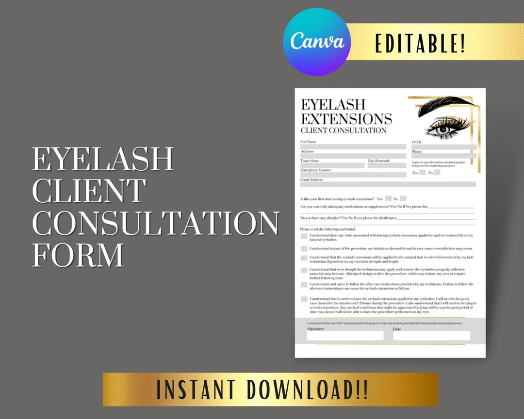 Printable Eyelash Extension Consent Form Printable Eyelash Extension Consent Form