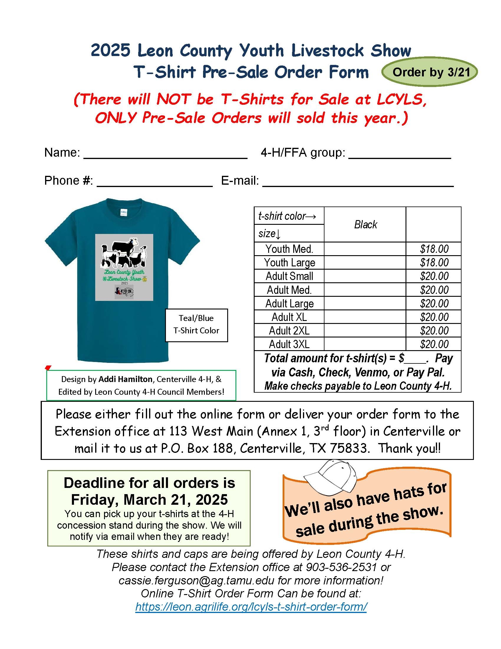 Printable T-Shirts Forms