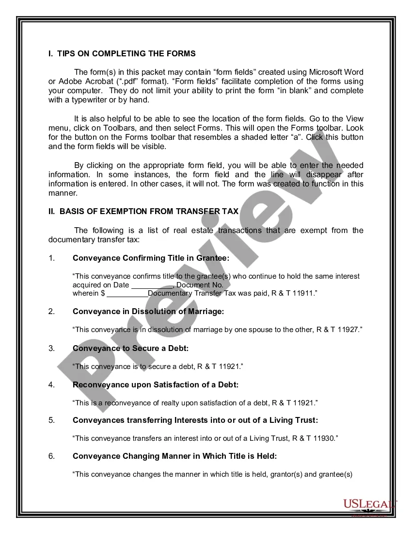 Printable Gift Deed Form California