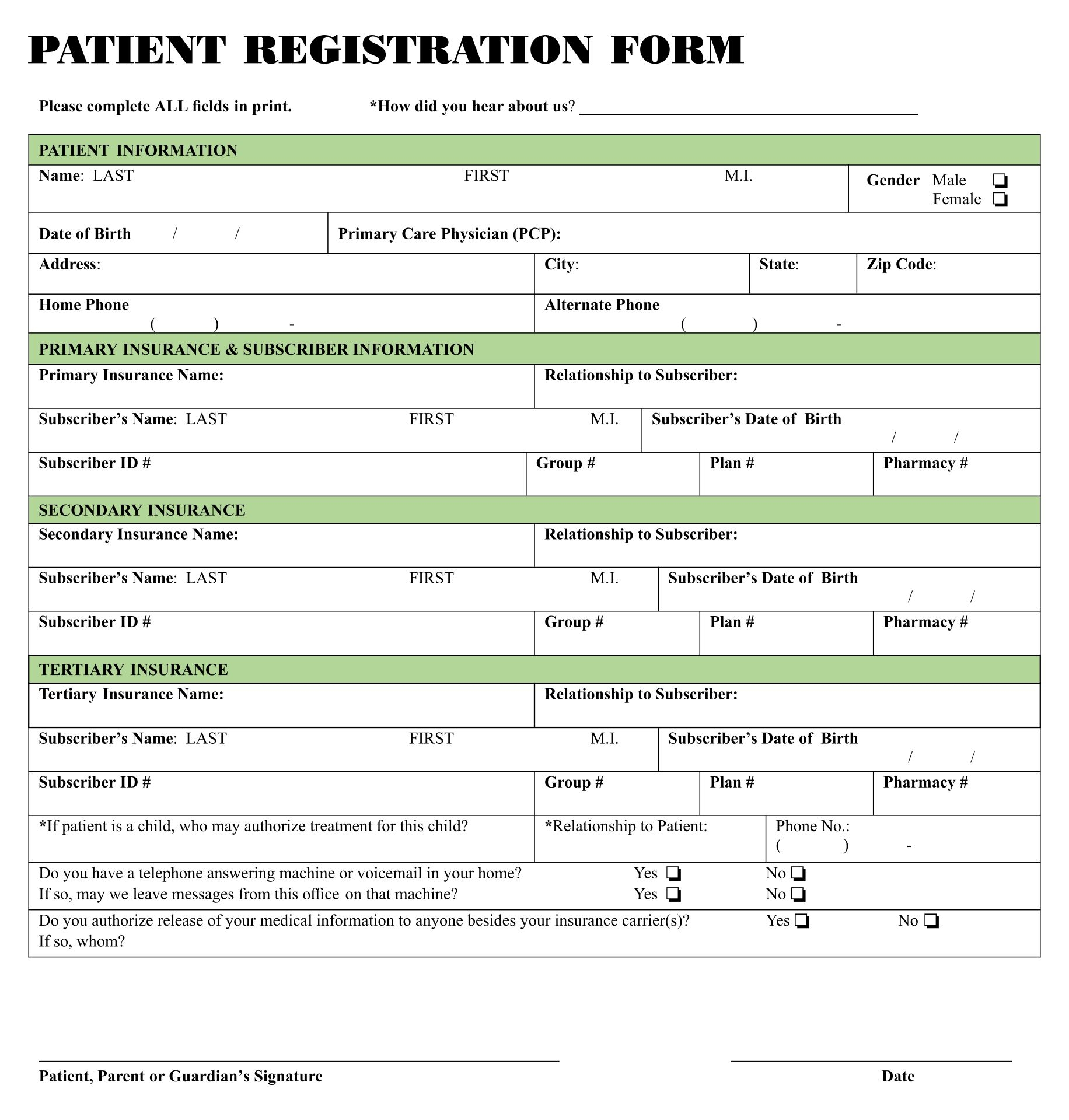 Printable Office Forms