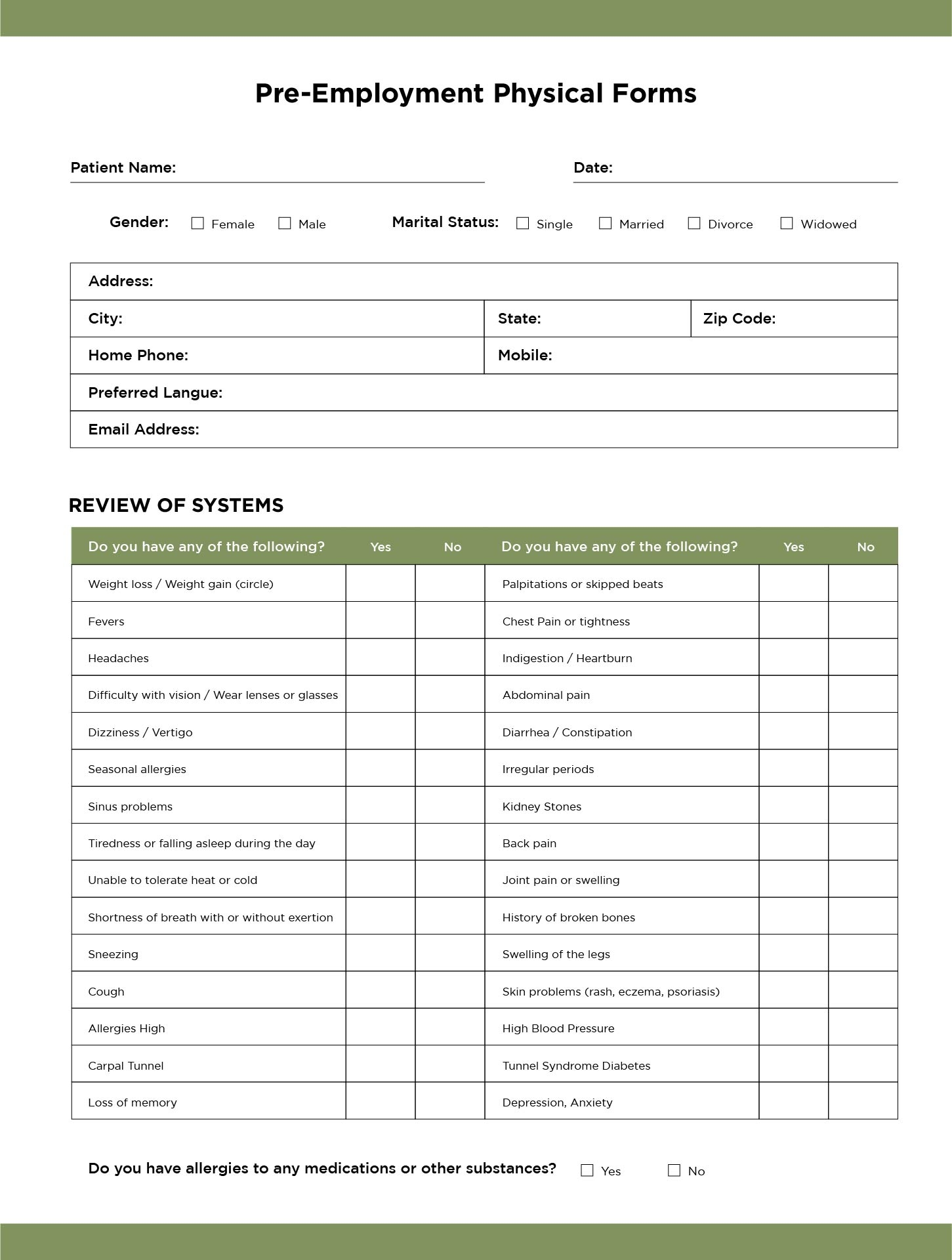 Medical Physical Examination Forms 10 Free PDF Printables Printablee